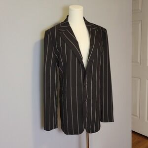 Ralph Lauren Purple Label Odera Pinstripe Wool Jacket Womens 4 Blazer $2,490
